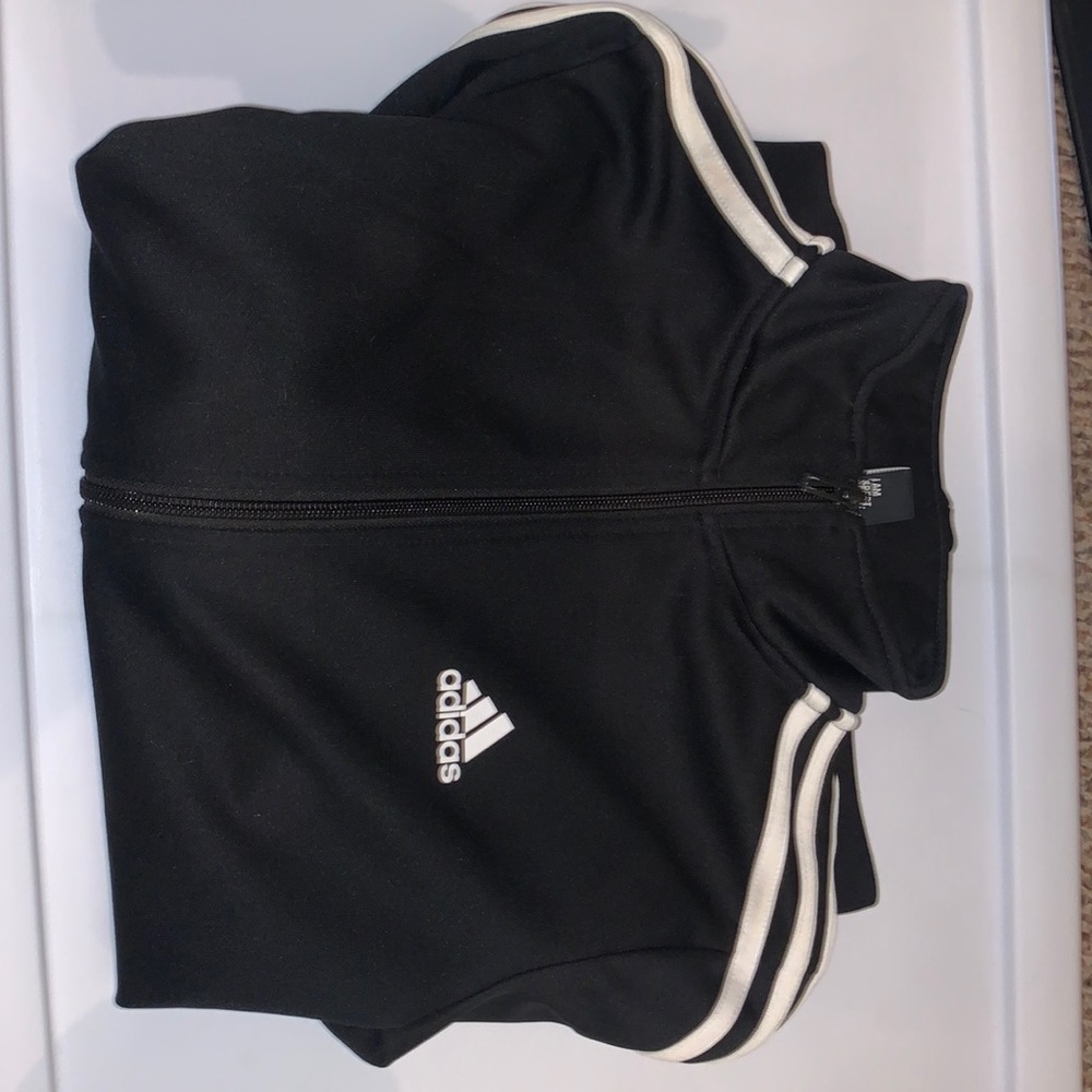 black adidas zip up